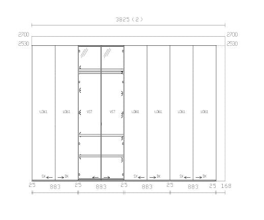 SANTALUCIA, Fluted Lacquer Wardrobe
