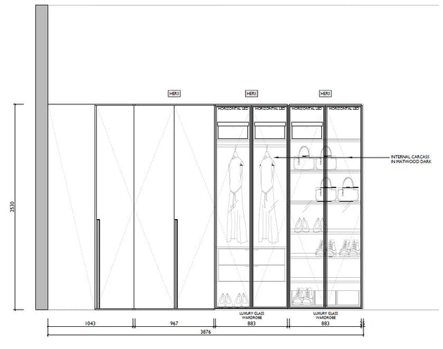SANTALUCIA, Ego Corner Wardrobe (Including Glass)