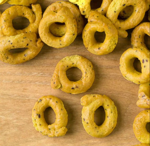 DANIELI, Taralli Curcuma Semi di Lino e Semi di Chia (Turmeric and Flax seeds and Chia seeds Taralli)