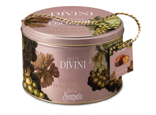 SCARPATO, Panettone Bollicine Wine (750g, Tin Box)